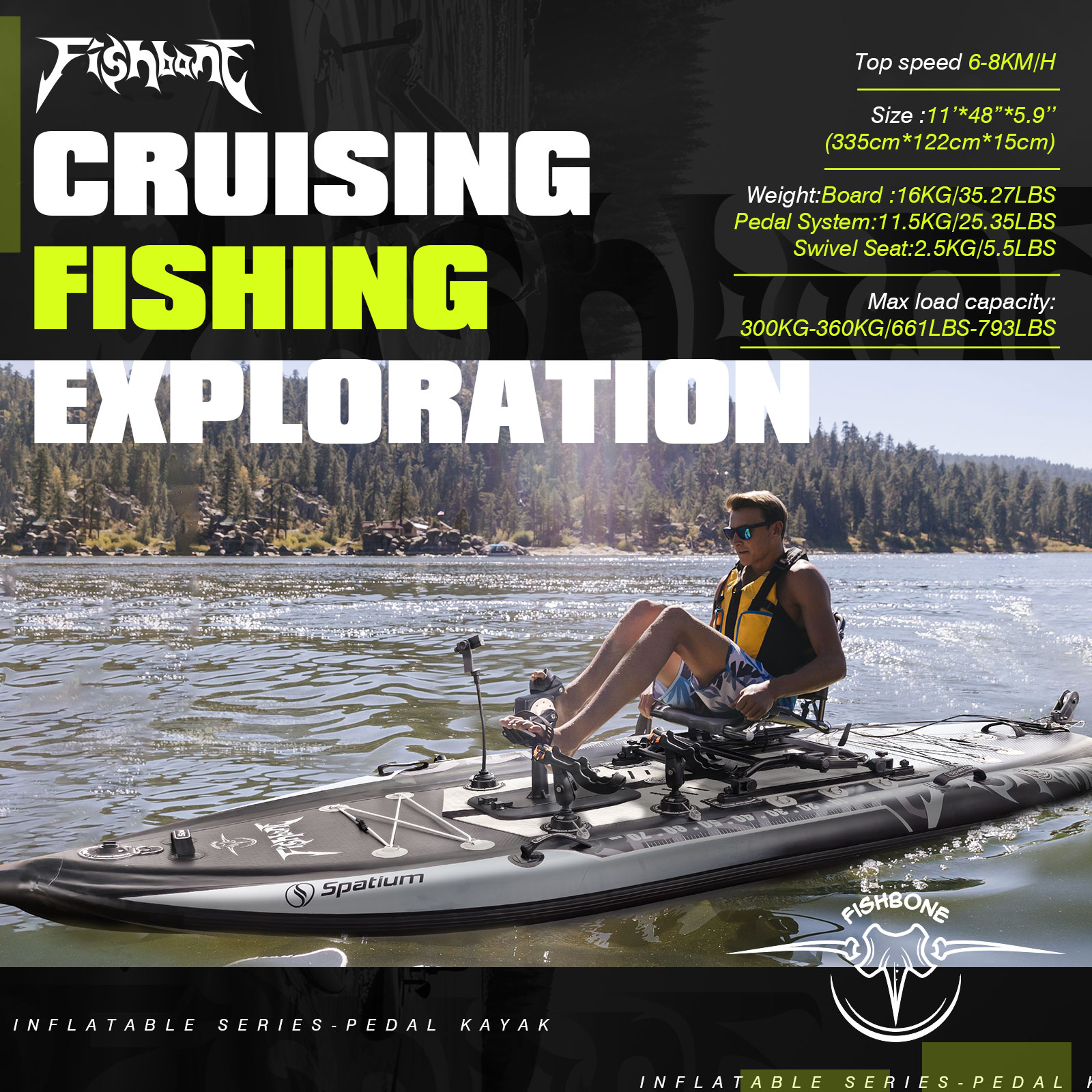 Spatium Pedal Kayak Inflatable - Fishing Kayak Pedal Drive incelemesi ve fiyatı