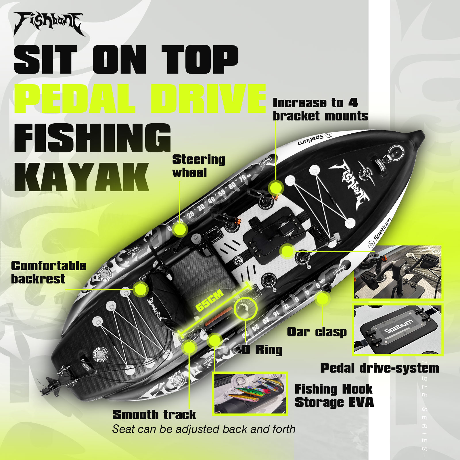 Spatium Pedal Kayak Inflatable - Fishing Kayak Pedal Drive incelemesi ve fiyatı