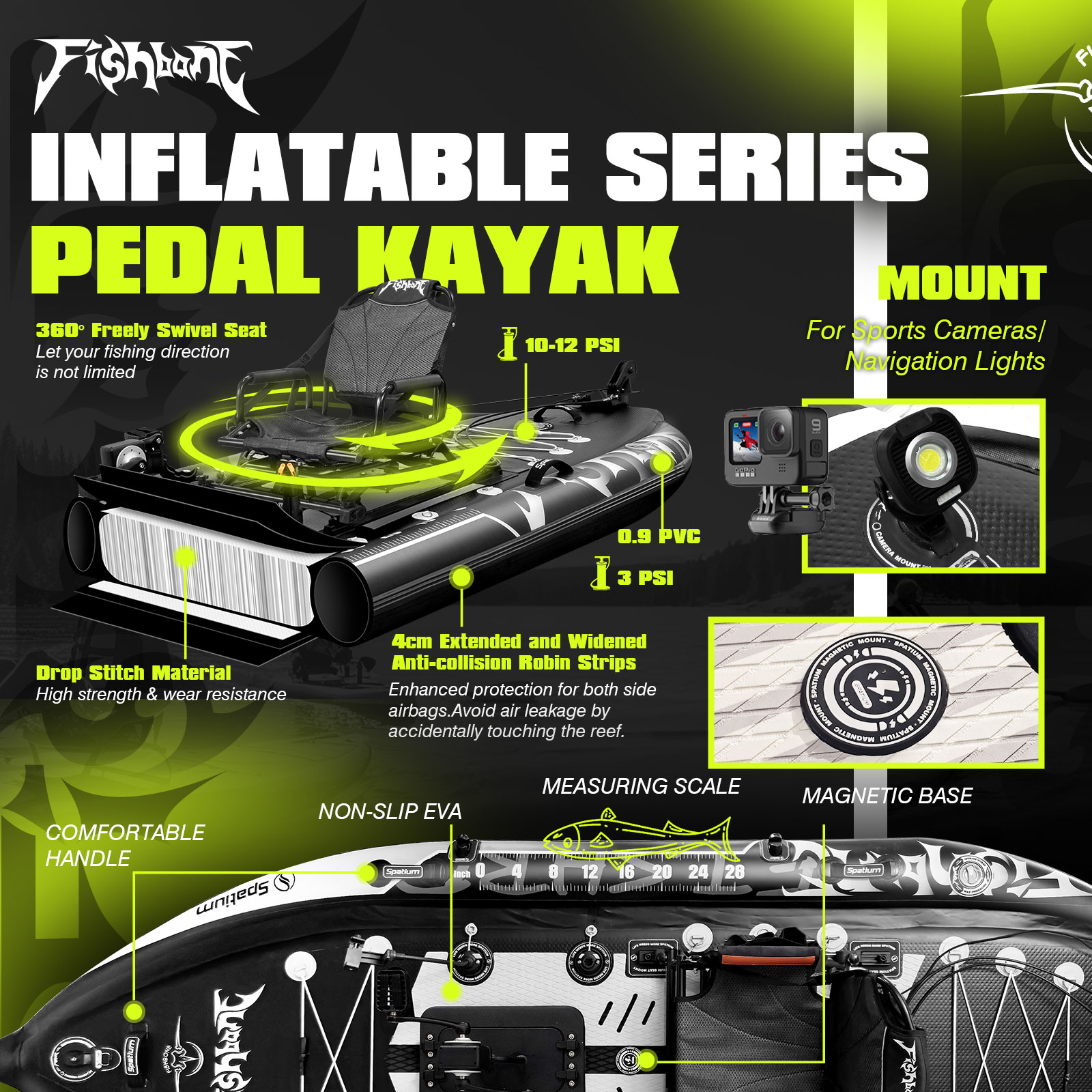 Spatium Pedal Kayak Inflatable - Fishing Kayak Pedal Drive incelemesi ve fiyatı